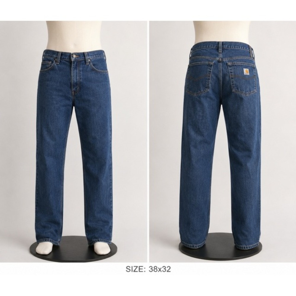 Carhartt Relaxed Fit Jeans Mens 38x30 Blue Denim Straight Leg Work Pants